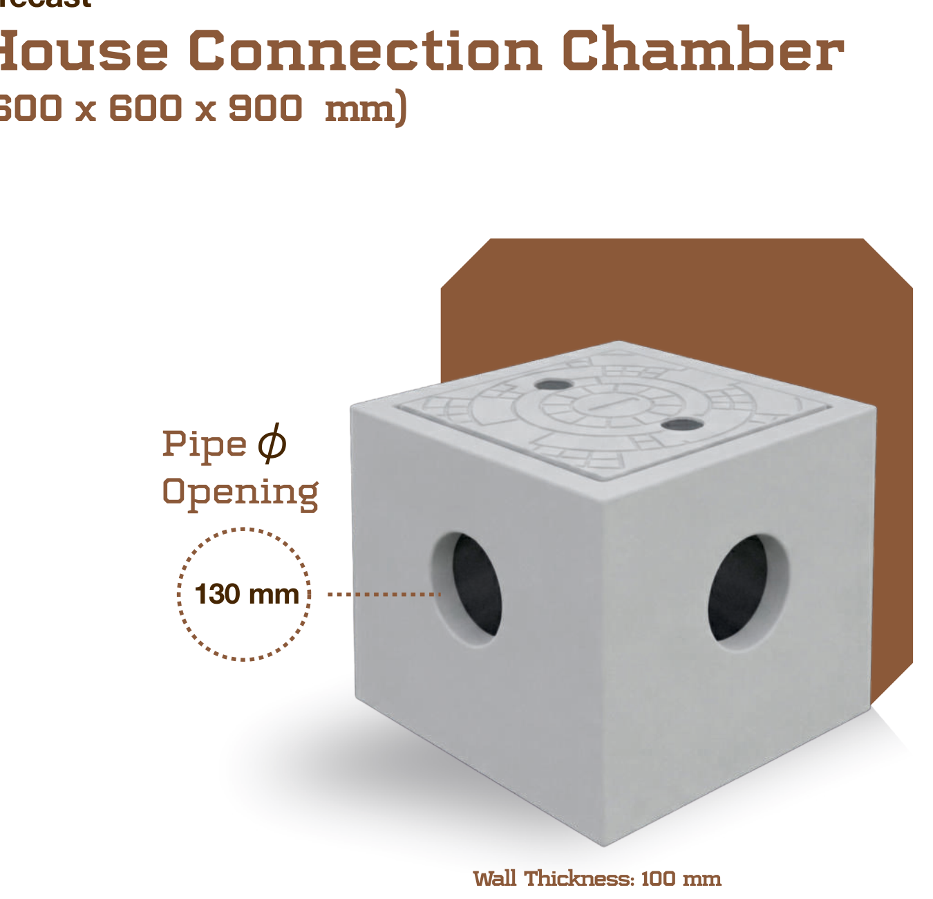 Technical Inlets & Dimensions (600 x 600 x 900 mm)